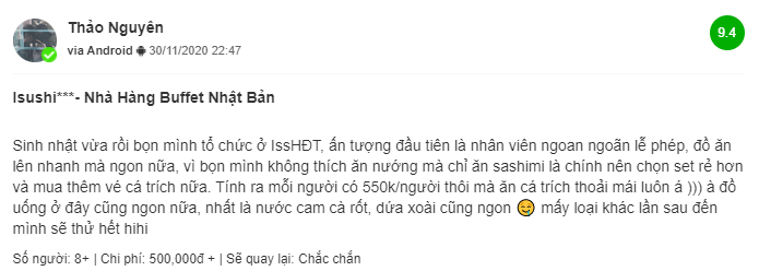 Review isushi Hoang Dao Thuy